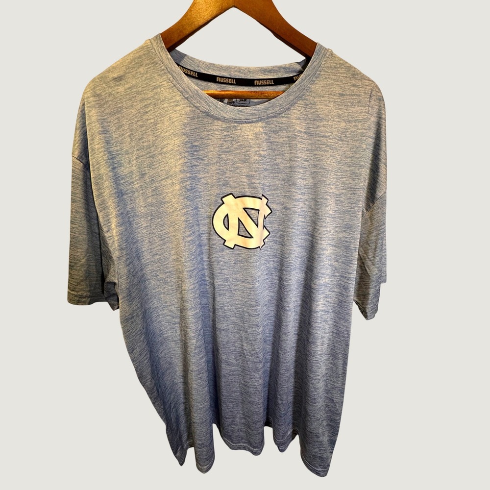 Russell UNC Tar Heels Mens 3XL Space Dye Performance T-Shirt Carolina Blue North